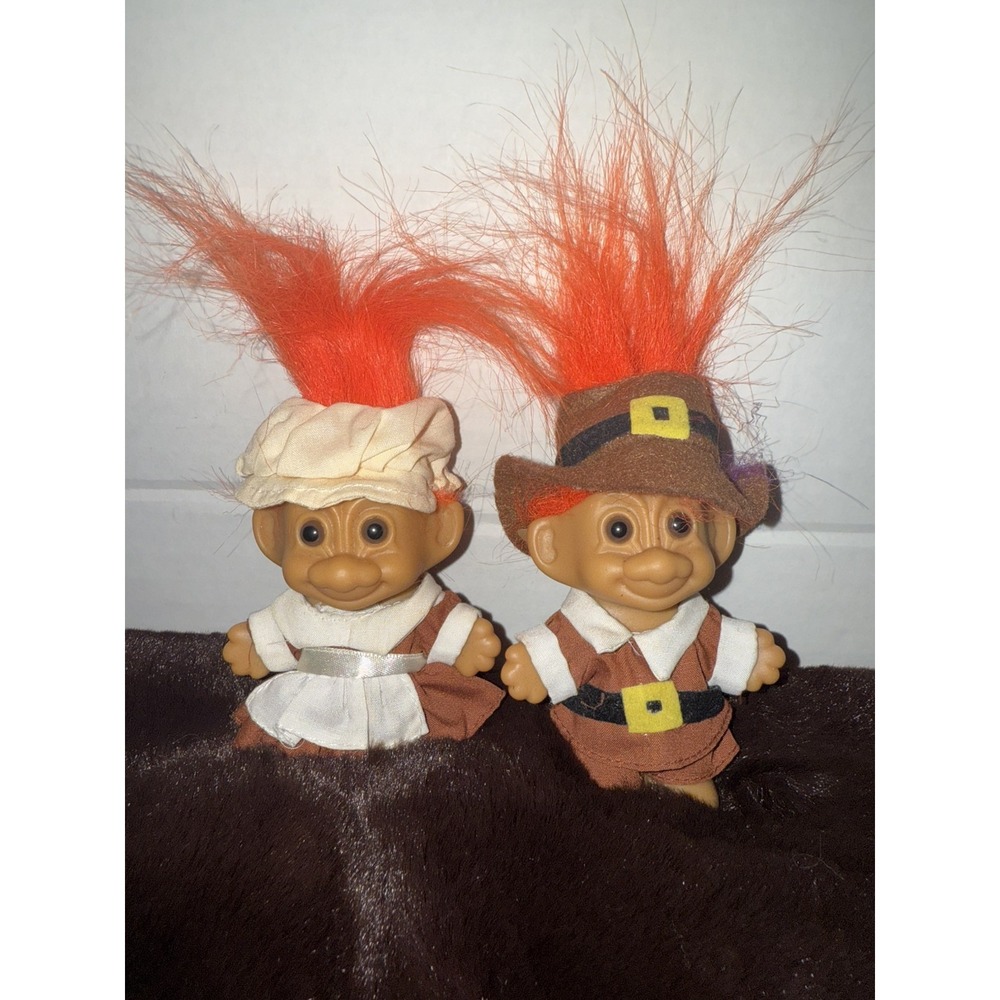 Vintage Thanksgiving Pilgrim‎ Troll Dolls RUSS brand